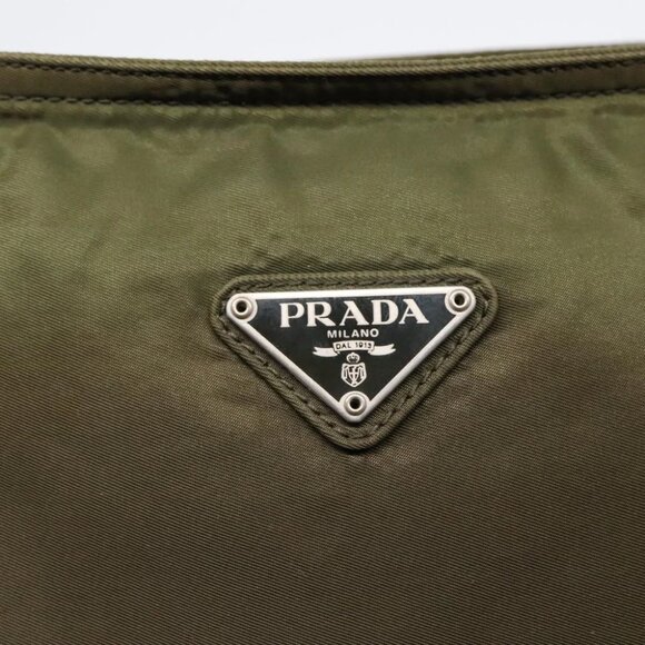 PRADA Shoulder Bag Nylon Khaki Auth yk15402 - Picture 2 of 16